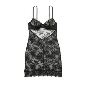 Victoria’s Secret Sexy Bustier Teddy Slip Dress Womens XL Black Lace Stretch